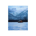 Fine Art Poster — Cozy Mountain Cabin Winter Landscape Print