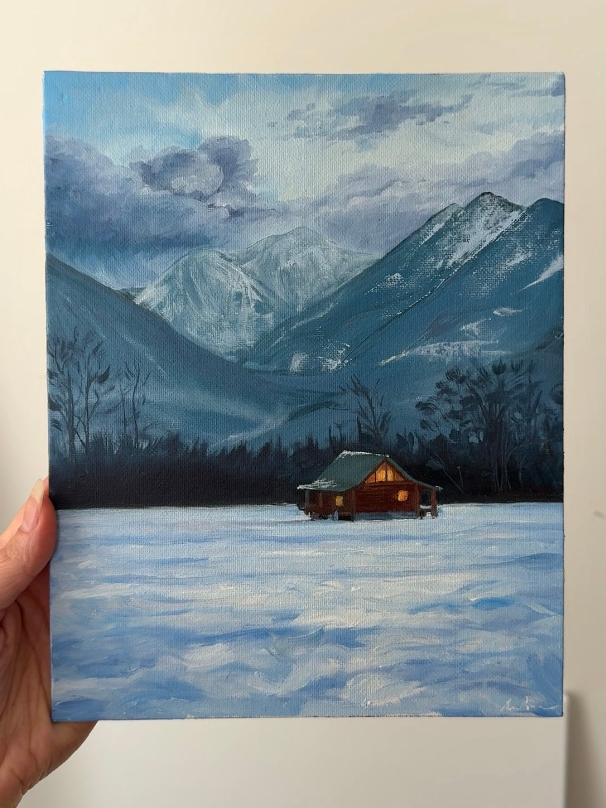 “Oregon Cabin” original oil painting